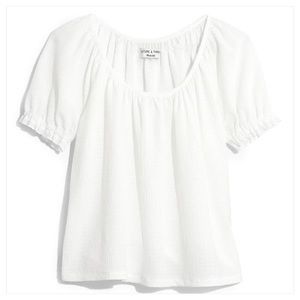 Madewell Texture & Thread White Peasant Top